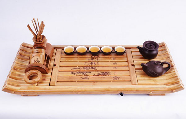 竹茶具，精美竹茶盤